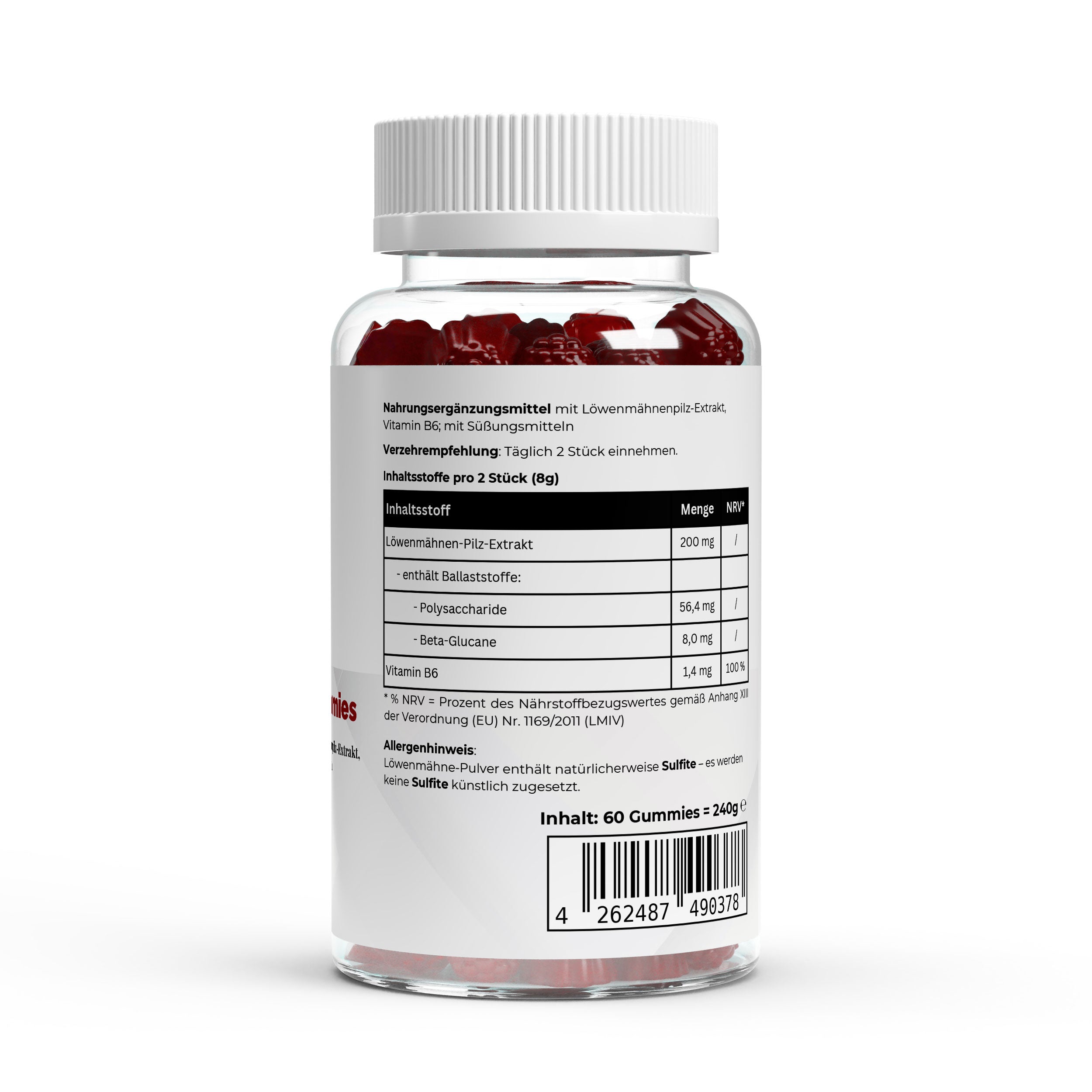 Lion's Mane + Vitamin B6 Gummies - 60 pcs.